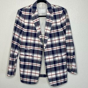 Brooks Brothers x Thom Browne Blue Red & White Plaid Blazer Sz BB1. Made in USA